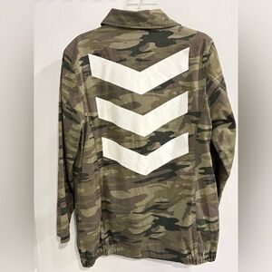Express Olive AndBlack Camouflage Utility Jacket With Chevron Pattern